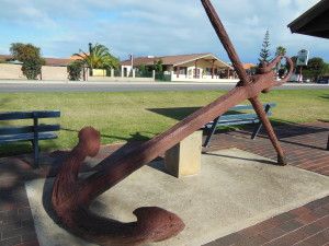 The anchor from the Italian sailing ship the 'Europa', wrecked in the late 1800s.